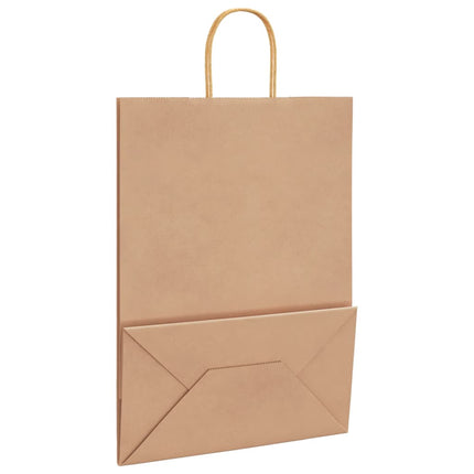 Sacchetti di Carta Kraft 50 pz con Manici Marrone 32x17x44 cm