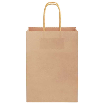 Sacchetti di Carta Kraft 250 pz con Manici Marrone 15x8x21 cm