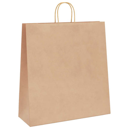 Sacchetti di Carta Kraft 250 pz con Manici Marrone 45x17x48 cm