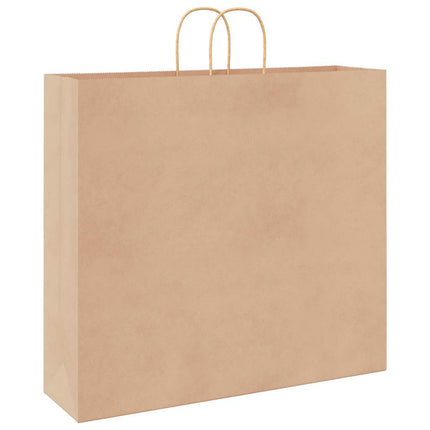 Sacchetti di Carta Kraft 250 pz con Manici Marrone 54x15x49 cm