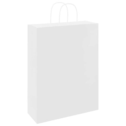 Sacchetti di Carta Kraft 50 pz con Manici Bianchi 32x12x42 cm