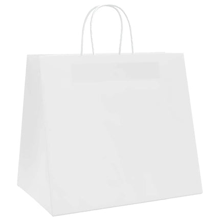 Sacchetti di Carta Kraft 50 pz con Manici Bianchi 32x22x28 cm