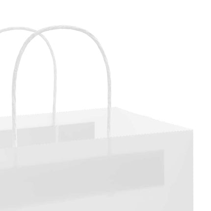 Sacchetti di Carta Kraft 50 pz con Manici Bianchi 32x22x28 cm