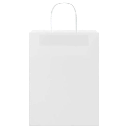 Sacchetti di Carta Kraft 250 pz con Manici Bianchi 26x12x35 cm