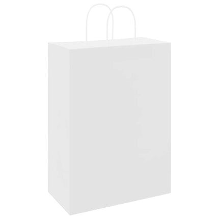 Sacchetti di Carta Kraft 250 pz con Manici Bianchi 32x17x44 cm