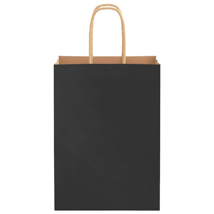 Sacchetti di Carta Kraft 50 pz con Manici Neri 15x8x21 cm
