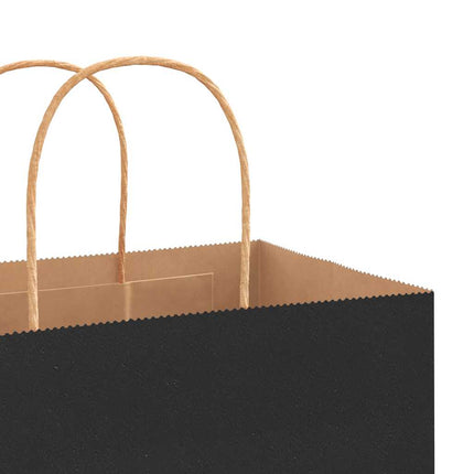 Sacchetti di Carta Kraft 50 pz con Manici Neri 15x8x21 cm