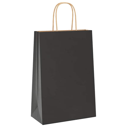 Sacchetti di Carta 50 pz con Manici Neri 21x11x31 cm