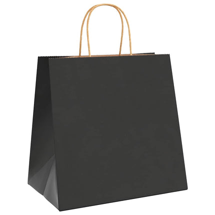 Sacchetti di Carta Kraft 50 pz con Manici Neri 26x17x25 cm