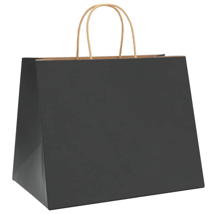Sacchetti di Carta Kraft 50 pz con Manici Neri 32x22x24 cm
