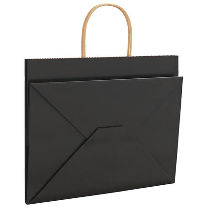 Sacchetti di Carta Kraft 50 pz con Manici Neri 32x22x24 cm