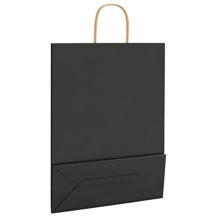 Sacchetti di Carta Kraft 250 pz con Manici Neri 32x12x42 cm