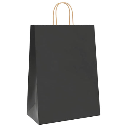 Sacchetti di Carta Kraft 250 pz con Manici Neri 32x17x44 cm