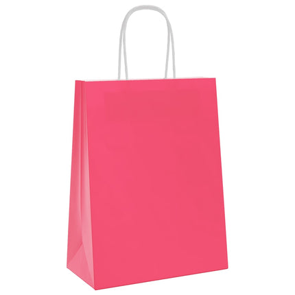 Sacchetti di Carta 50 pz con Manici Rosa 21x11x28 cm