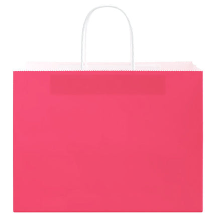 Sacchetti di Carta Kraft 50 pz con Manici Rosa 32x17x25 cm