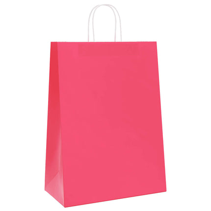 Sacchetti di Carta Kraft 50 pz con Manici Rosa 32x17x44 cm