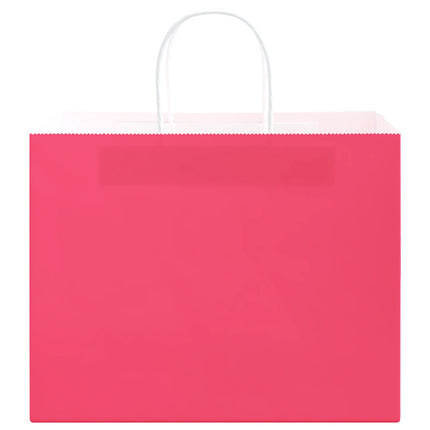 Sacchetti di Carta Kraft 250 pz con Manici Rosa 32x22x24 cm