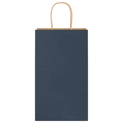 Sacchetti di Carta Kraft 50 pz con Manici Blu 21x11x36 cm