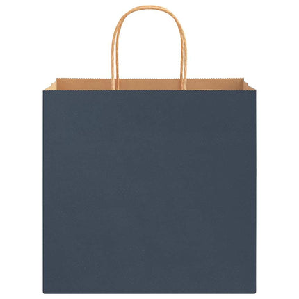 Sacchetti di Carta Kraft 50 pz con Manici Blu 26x17x25 cm