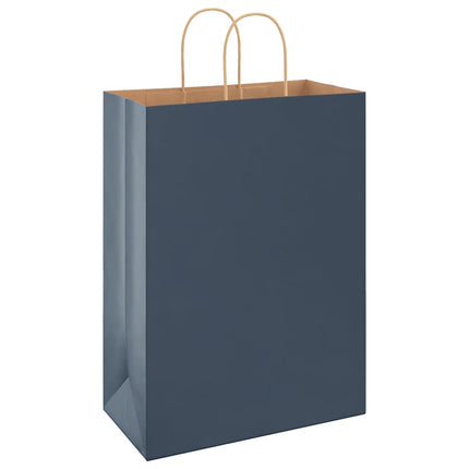 Sacchetti di Carta Kraft 50 pz con Manici Blu 32x17x44 cm
