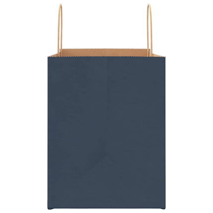 Sacchetti di Carta Kraft 50 pz con Manici Blu 32x22x28 cm