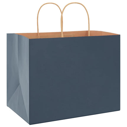 Sacchetti di Carta Kraft 250 pz con Manici Blu 32x22x24 cm