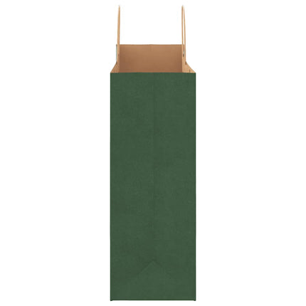 Sacchetti di Carta Kraft 50 pz con Manici Verdi 32x17x44 cm