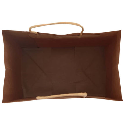 Sacchetti di Carta Kraft 50 pz con Manici Rossi 26x17x25 cm