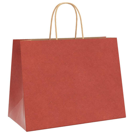 Sacchetti di Carta Kraft 50 pz con Manici Rossi 32x17x25 cm