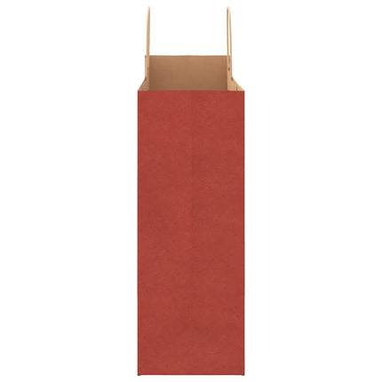 Sacchetti di Carta Kraft 50 pz con Manici Rossi 32x17x44 cm