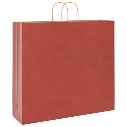 Sacchetti di Carta Kraft 50 pz con Manici Rossi 54x15x49 cm