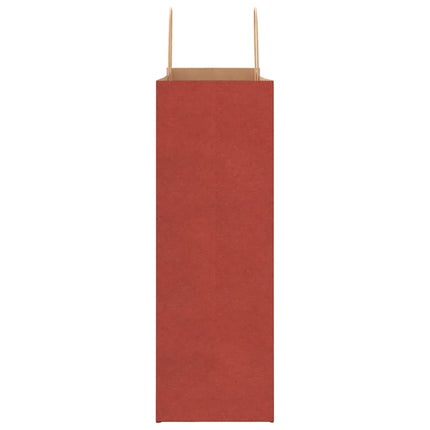 Sacchetti di Carta Kraft 250 pz con Manici Rossi 45x17x48 cm