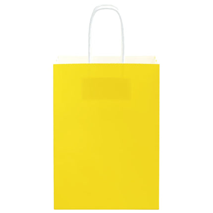 Sacchetti di Carta Kraft 50 pz con Manici Gialli 15x8x21 cm