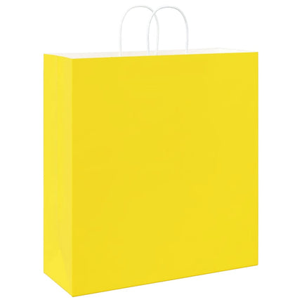 Sacchetti di Carta Kraft 50 pz con Manici Gialli 45x17x48 cm