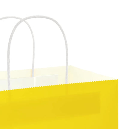 Sacchetti di Carta Kraft 50 pz con Manici Gialli 45x17x48 cm