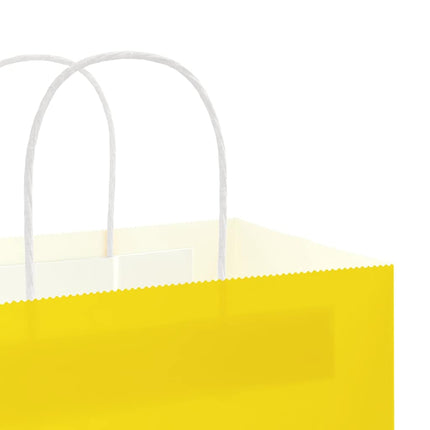 Sacchetti di Carta Kraft 250 pz con Manici Gialli 32x22x24 cm