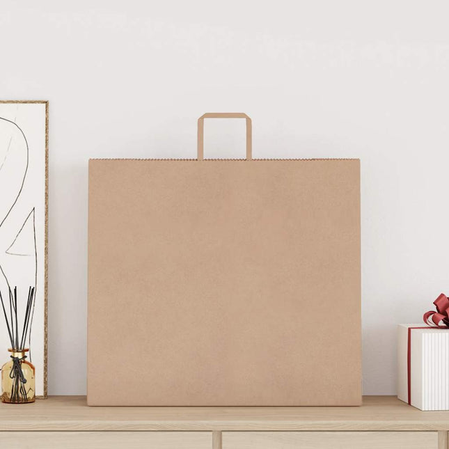 Sacchetti di Carta Kraft 50 pz con Manici Marrone 54x15x49 cm