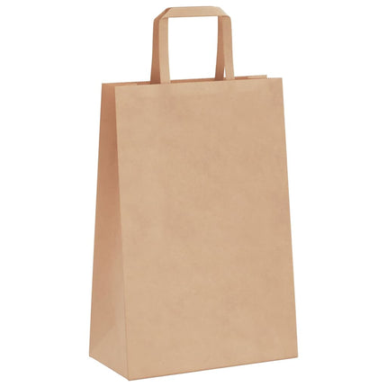 Sacchetti di Carta Kraft 250 pz con Manici Marrone 21x11x31 cm