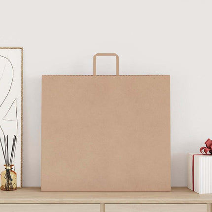 Sacchetti di Carta Kraft 250 pz con Manici Marrone 54x15x49 cm
