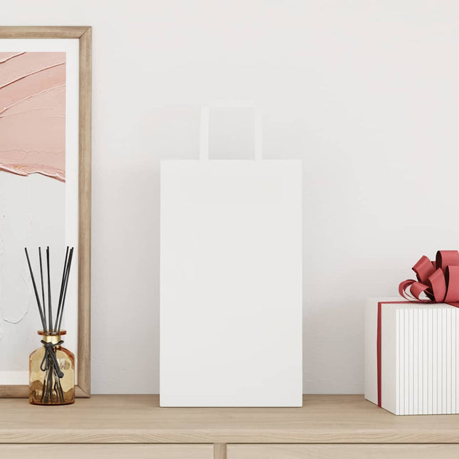 Sacchetti di Carta Kraft 50 pz con Manici Bianchi 21x11x36 cm