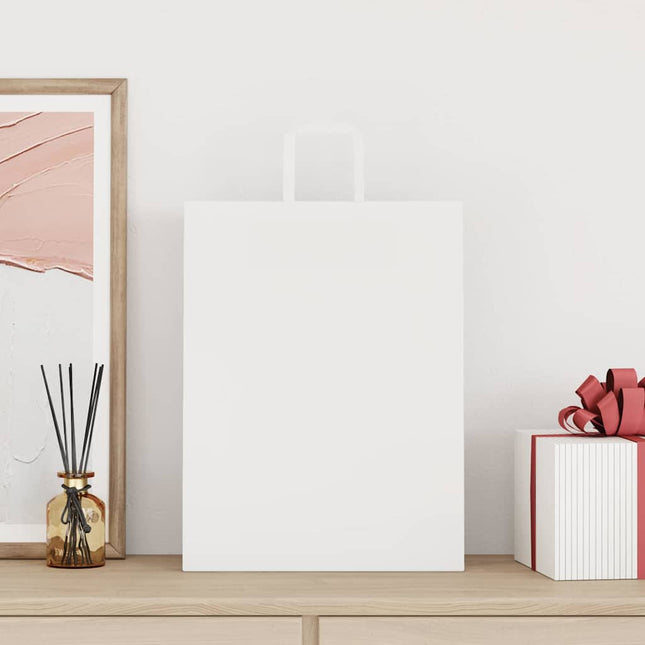Sacchetti di Carta Kraft 50 pz con Manici Bianchi 32x12x42 cm