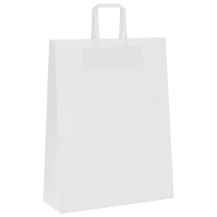 Sacchetti di Carta Kraft 50 pz con Manici Bianchi 32x12x42 cm