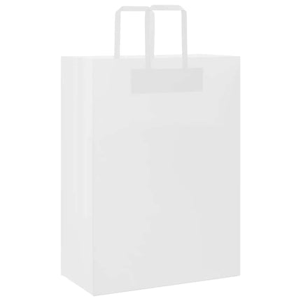 Sacchetti di Carta Kraft 50 pz con Manici Bianchi 32x17x44 cm