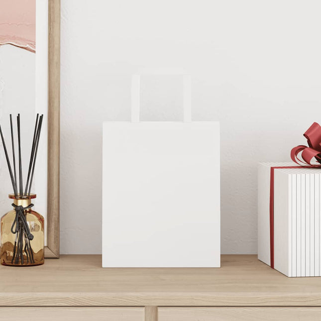 Sacchetti di Carta Kraft 250 pz con Manici Bianchi 18x8x22 cm