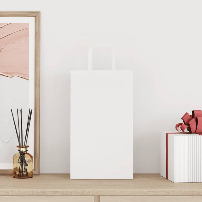Sacchetti di Carta Kraft 250 pz con Manici Bianchi 21x11x36 cm