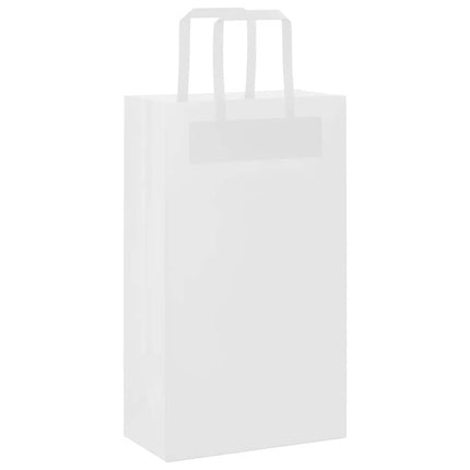 Sacchetti di Carta Kraft 250 pz con Manici Bianchi 21x11x36 cm