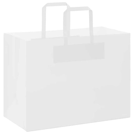 Sacchetti di Carta Kraft 250 pz con Manici Bianchi 32x17x25 cm