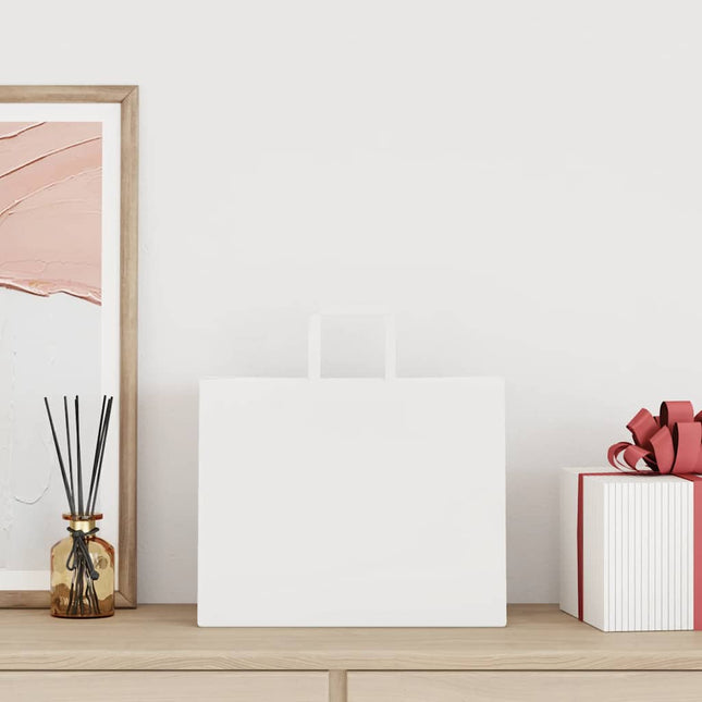 Sacchetti di Carta Kraft 250 pz con Manici Bianchi 32x22x24 cm