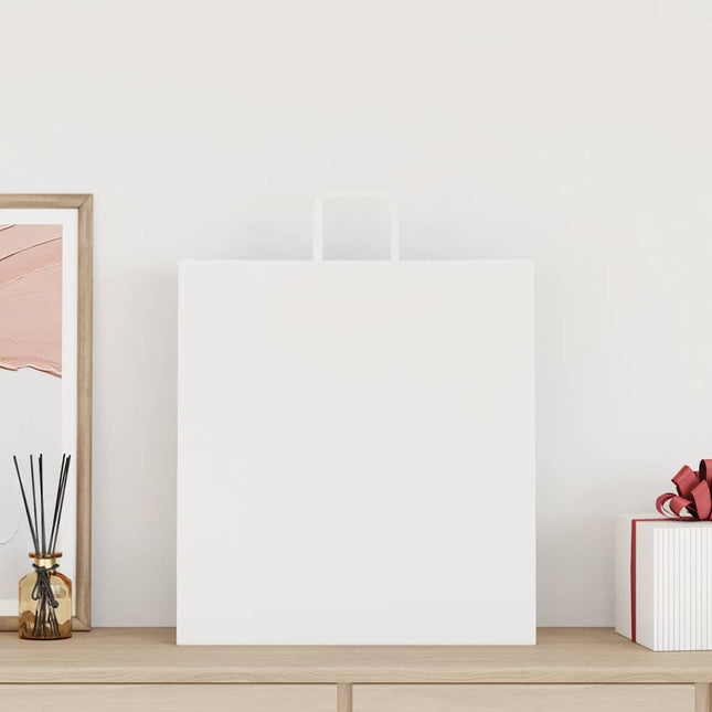 Sacchetti di Carta Kraft 250 pz con Manici Bianchi 45x17x48 cm