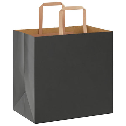 Sacchetti di Carta Kraft 50 pz con Manici Neri 26x17x25 cm